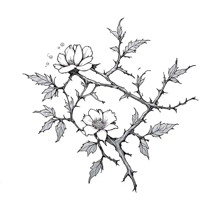 Plant Vines With Flowers And Some Thorns