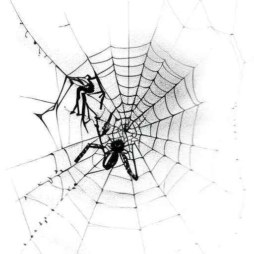 Leo Zodiac Sign And Spider Climbing Down Web