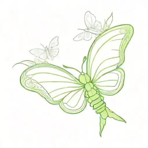 Luna Moth Flying Near