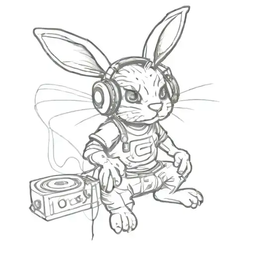 Cartoon Bunny Dj