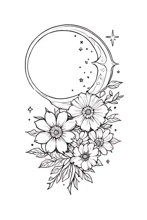 Sun Moon Stars Flowers Infinity