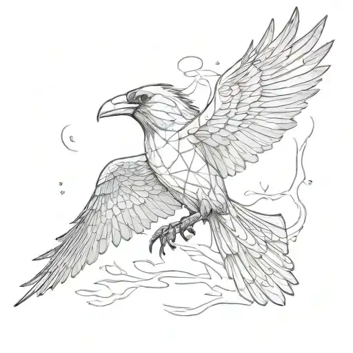 Raven Flying Towards