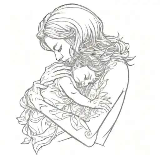 Mother Embracing Her