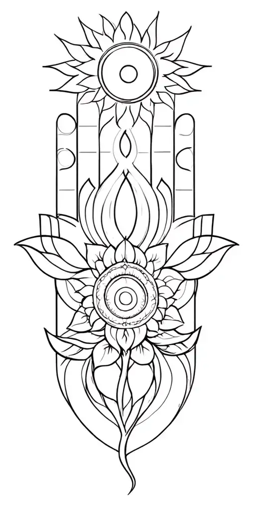 Lotus Hamsa Indian Elephant Tree Of Life Mandala Chakras Sun Pisces Sign