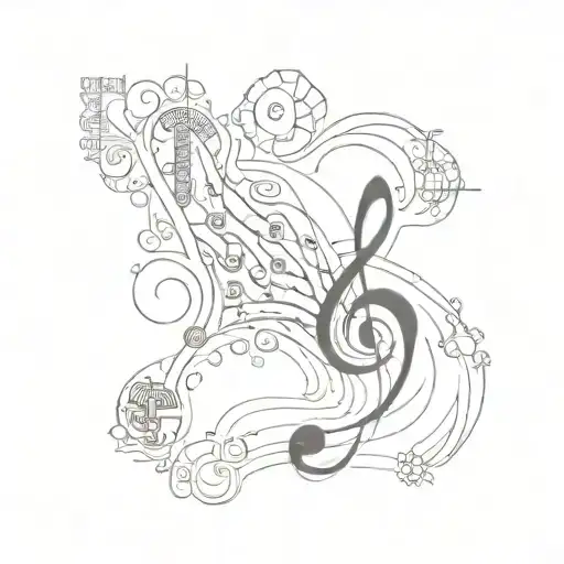 Treble Clef And Map Of Reunion Island