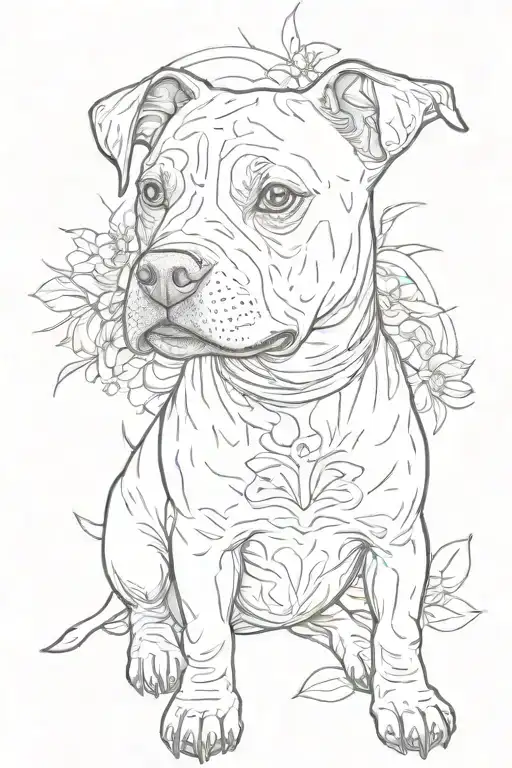 Chien Staffy Puppy And White