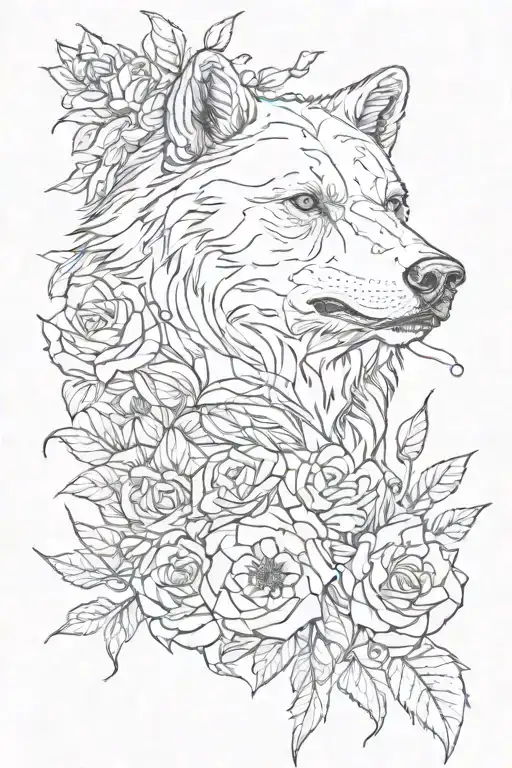 Bear Wolf Bird Surrounding Rosebud