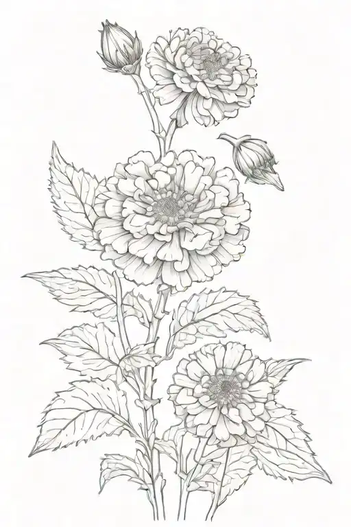 Marigold Flower With Stem