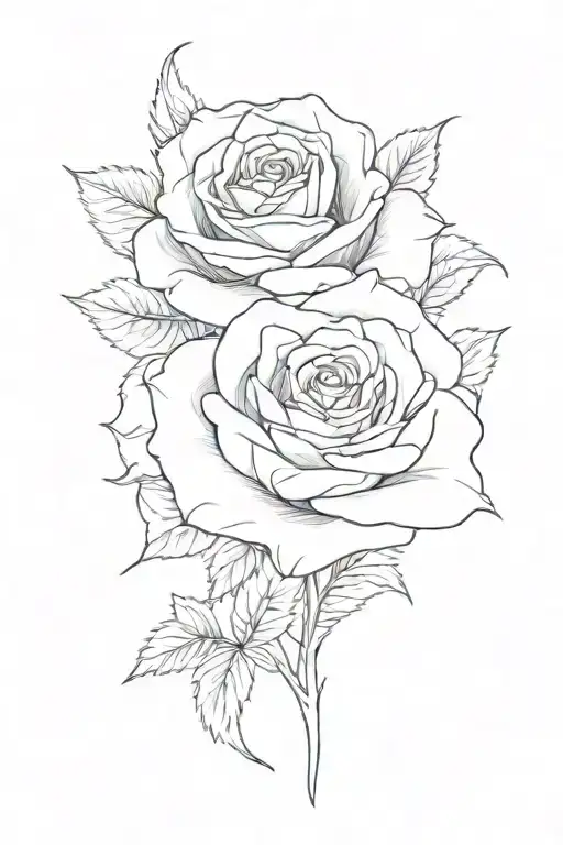 Numeral Number 12 N Roses Minimal Tatts
