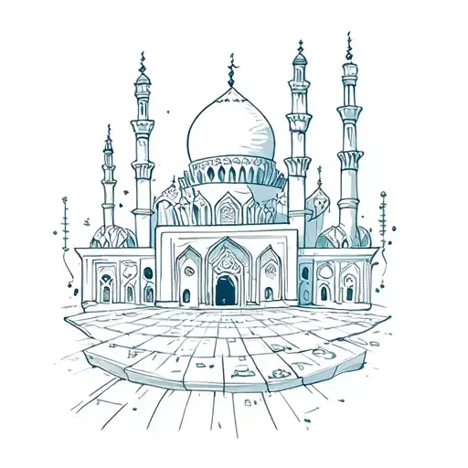Cute Dwarf Around A Mosque Flying