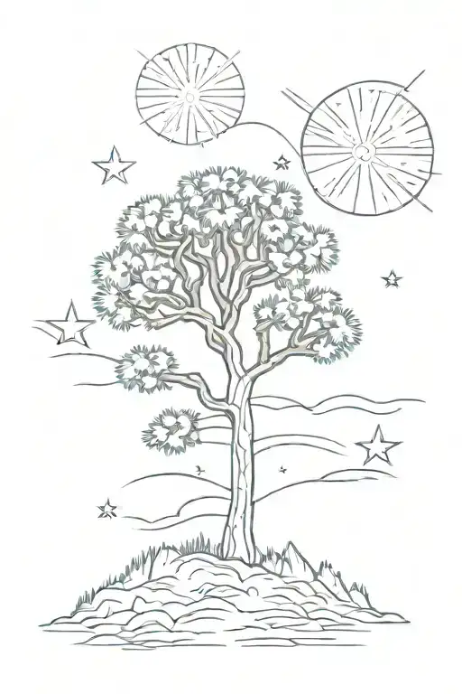 Joshua Tree On An Irish Flag Waving