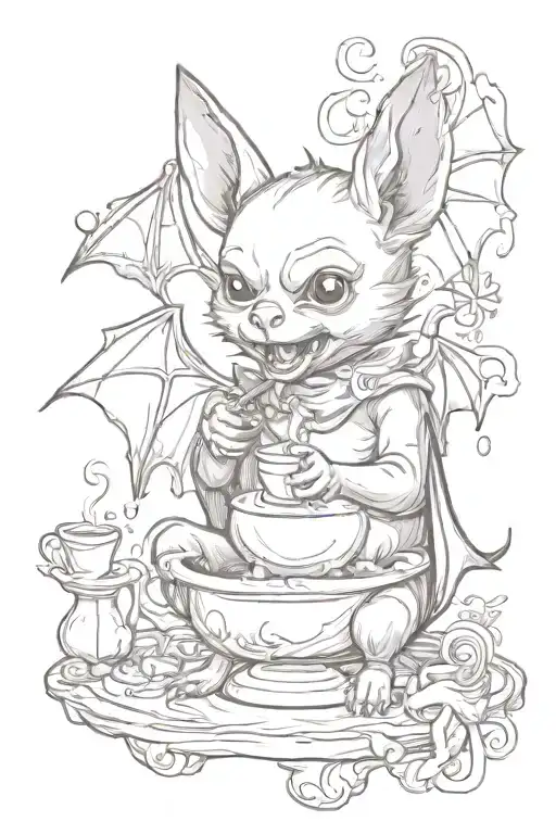 Cute Bat Using A Water Bubbler To Smoke With