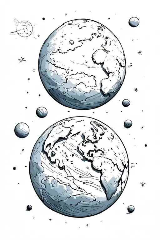 Planet Earth And Mars