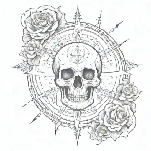 Stoic Symbols With Saying Of Memento Mori Memento Vivere