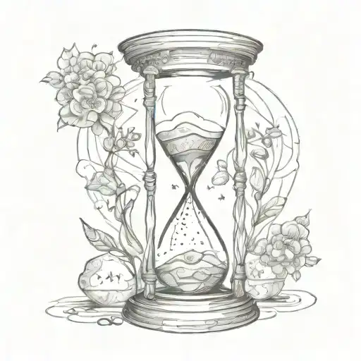 Hour Glass With Stoic Theme And Quote