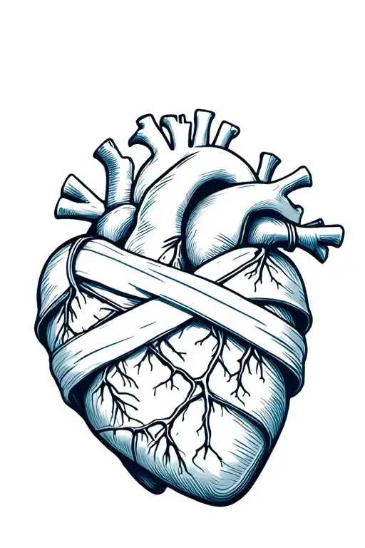 Anatomic Heart In Mummy Wrap Design Inspired