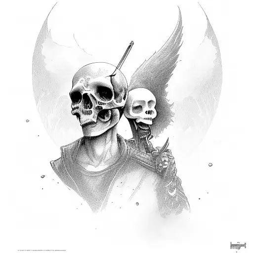 Girl And Grim Reaper