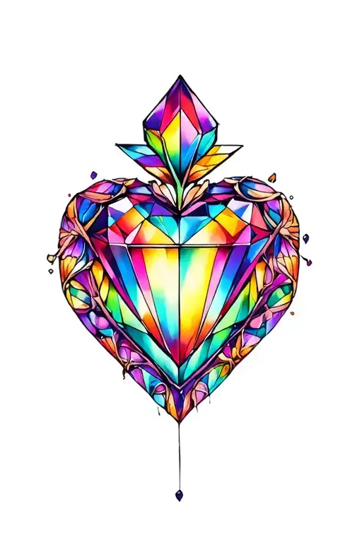 Heart Shaped Jewel Rainbow Colors