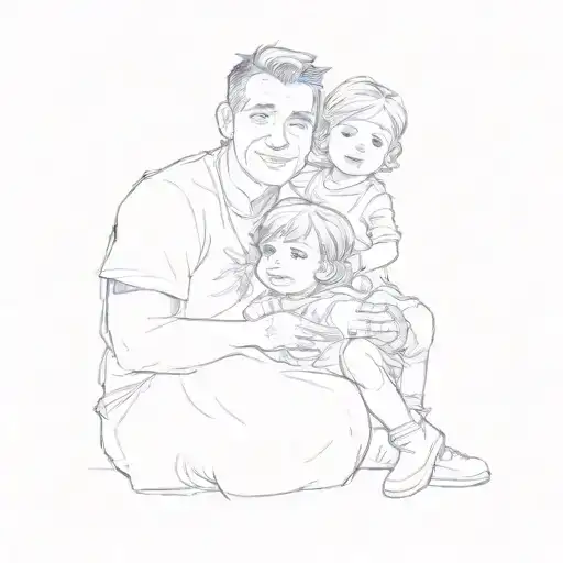 A Man And A Child Posing For A Picture