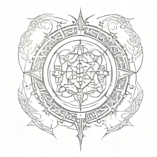 Combine Cyber Tribal And Islamic Writing