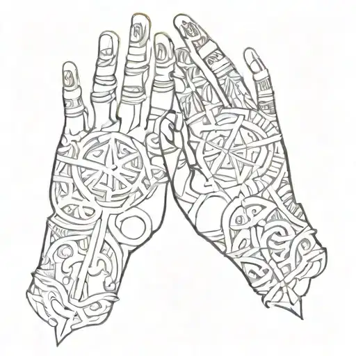 Combine Cyber Tribal Style And Islamic Writing For A Hand