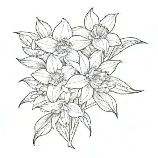 Cosmo Flowers And Narcissus Flower Bouquet