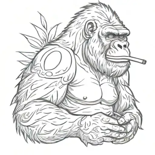 Gorilla Smoking Rolls Tobacco