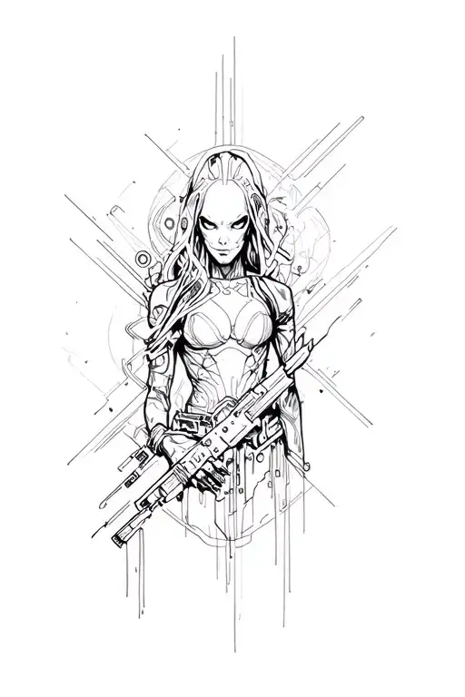 Cyberpunk Edgerunners Vibe Tattoo Design