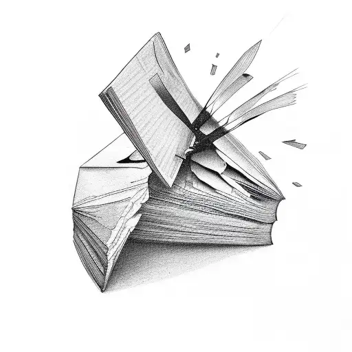 Broken Real Heart With An Thick Open Book