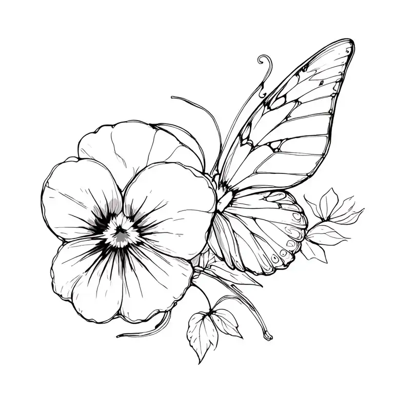 Pansy And Butter Fly