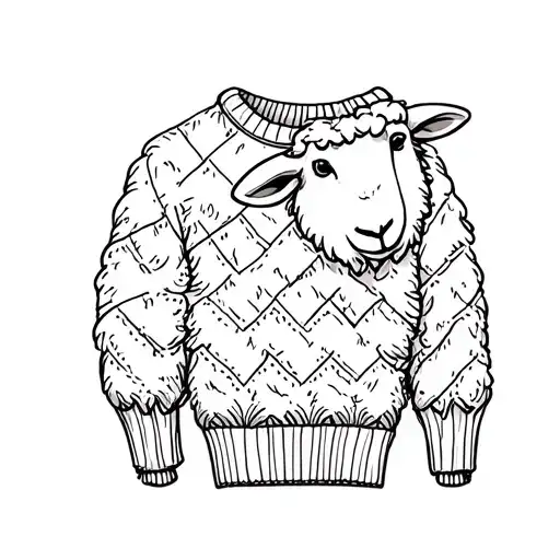 Sweater With Small Sheep In Center