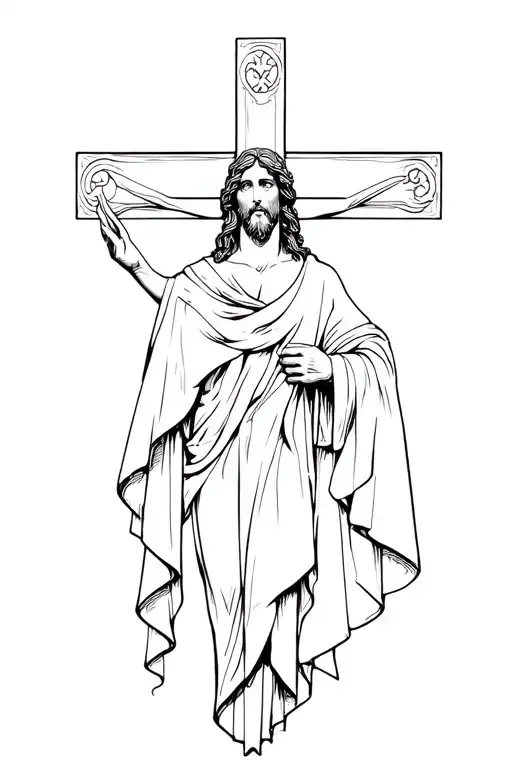 Jesus Cross With A Cape