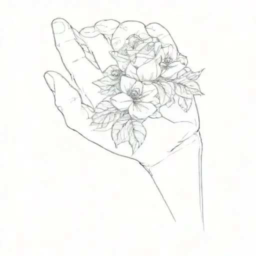 A Hand With A Flower