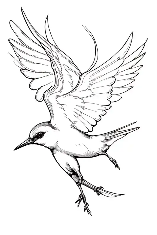 Swallow Flying Black And White