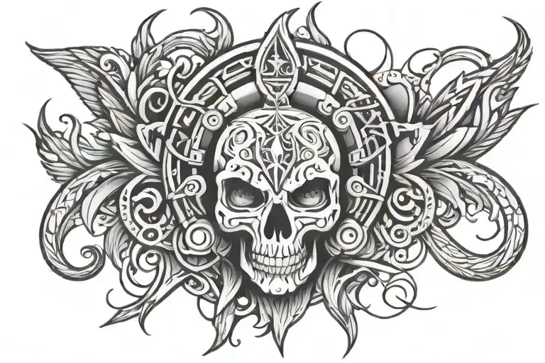 Tribal Tattoo Design Featuring