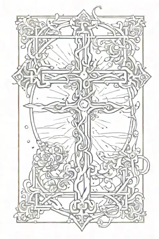 Everything Happens For A Reason Inside A Cross With Background