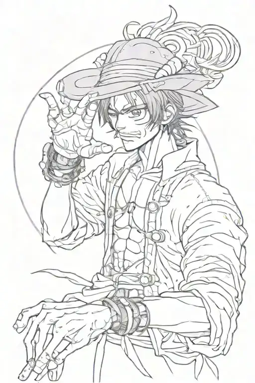 Rosinante Donquixote One Piece Doing A Purple Circle On His Hand