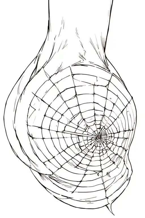 A Web On The External Bend Of The Elbow