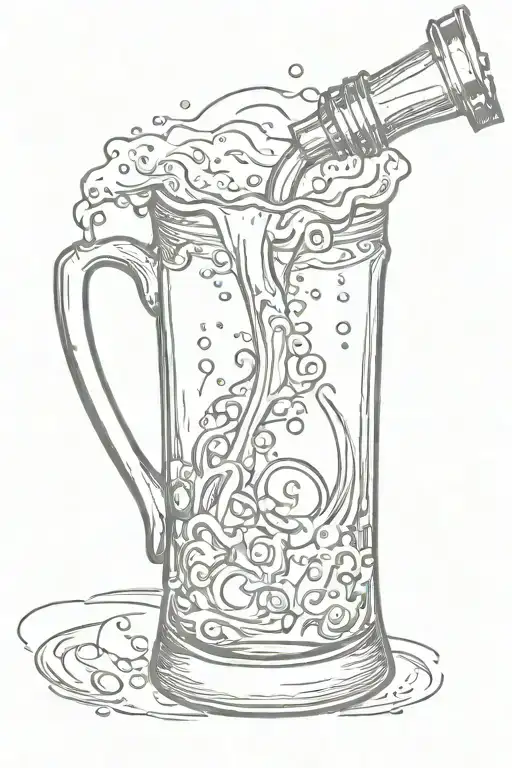 Mug Of Beer Bottle Pouring