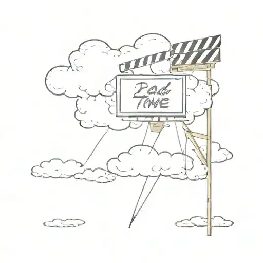 Huge Looming Clouds And Distant Clapperboard With The Words Big Clouds Take Two Written On It