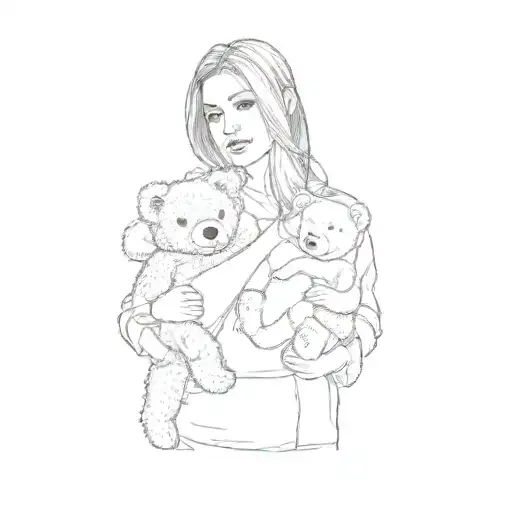 A Woman Holding A Teddy Bear