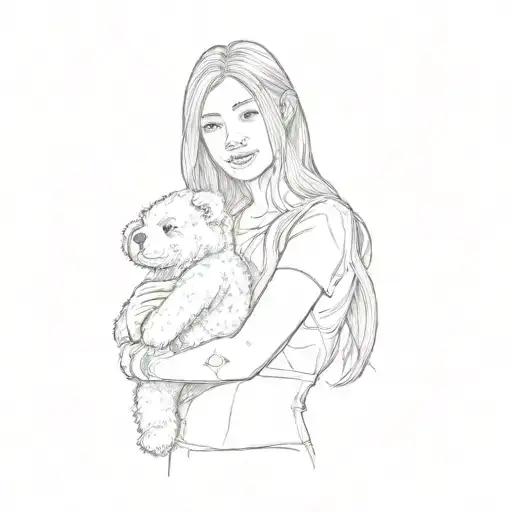 A Woman Holding A Teddy Bear
