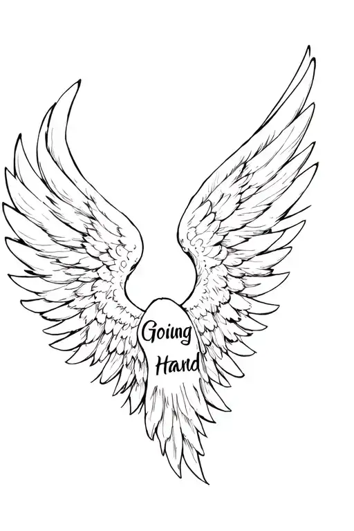 Angel Wings With Written Going Hard
