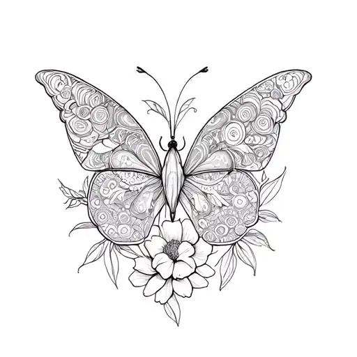 Flowers Mandala Butterflies