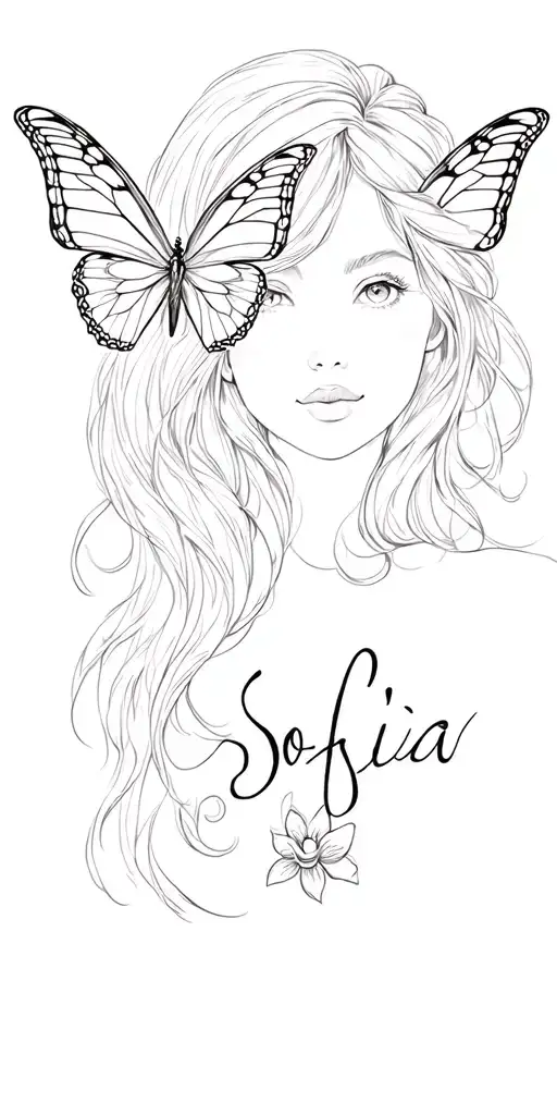 I Want Sofia's Name With A Butterfly