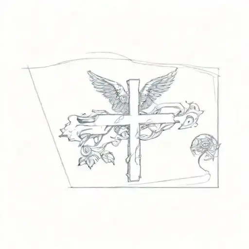 A Cross And Wings