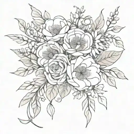Bouquet Of Flowers Intertwined