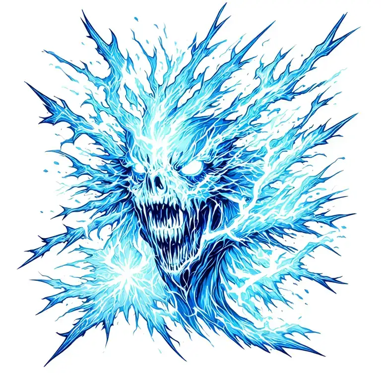 Blue Lightning Striking