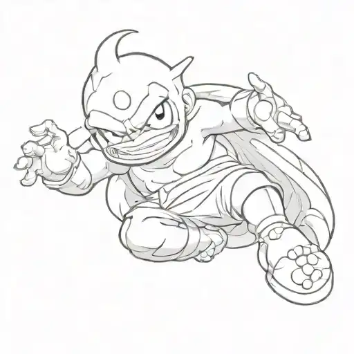 Kid Buu With His Foot On Kirby Head