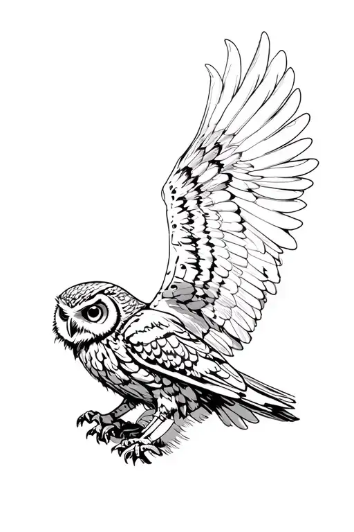 Full Owl Flying Half Rustic Half Robotic